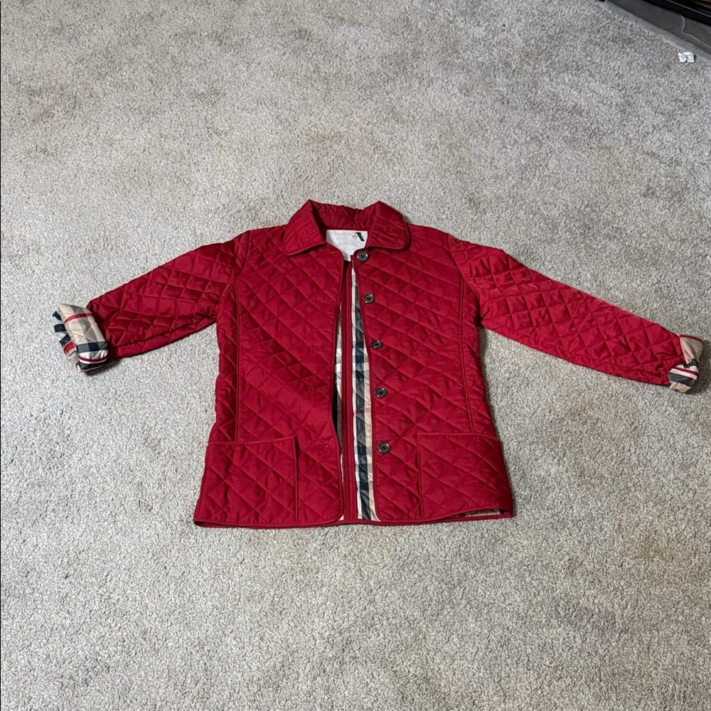 Burberry Red Quilted Puffer Jacket